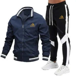 Men's Tracksuit 2024 New Sweatshirt+sweatpants Zipper Stand Neck Jacket Spliced Pants Baseball Jackets Designer Clothes Men Sets