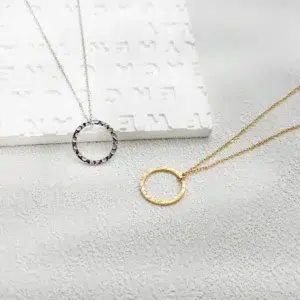 eManco 10PCS Stainless Steel Necklace Korean Simple Chain Women Round Pendant Fashion Jewelry Wholesale Factory Direct