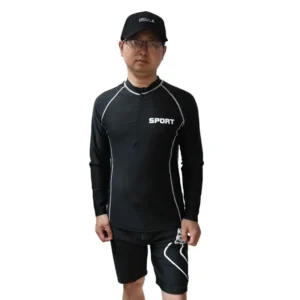 Men's Long Sleeve Training Swimwear, Adult Swimsuit, Plus Size, Summer, New, 2024