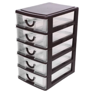 5 Grids Plastic Storage Drawer Storage Box Desktop Makeup Organizer Holder Vanity Practical Office Small Cabinet Storage Drawer