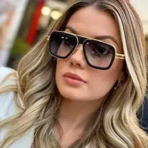 Retro Brand Square Sunglasses Men Fashion Luxury Classic Big Frame Black Gradient Sun Glasses Female Travel Driving UV400 Shades