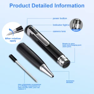 DAIDAN Portable Voice Recorder Pen Video Audio Recording for Meeting Business 32G Professional Audio Sound Camcorder