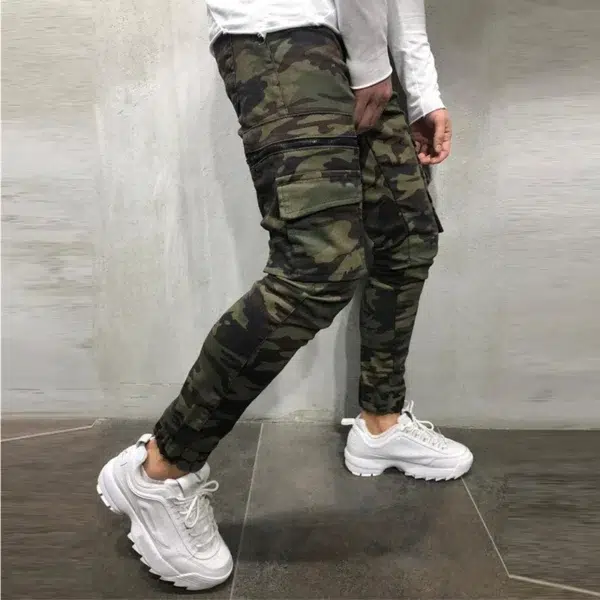 Men's Fashion Joggers Camouflage Jeans Youth Personality Slim Trend Jeans Trousers Spring and Autumn Cargo 2022 New Men's Pants - Image 4