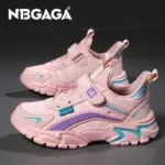 Children Sneaker Girls Shoes Leather Flat Kids Pink Shoes for Girl Lightweight Sports Running Tennis Sneaker Casual Students