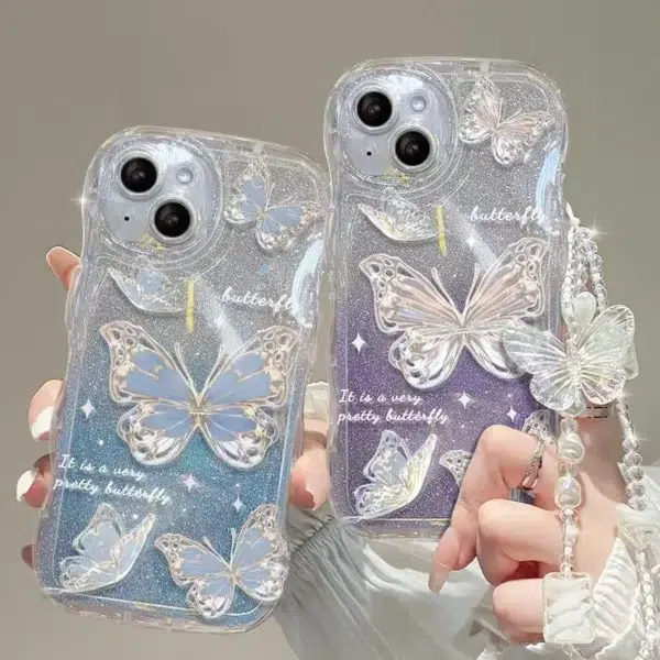 Hot Selling 3D Butterfly Bracelet Phone Case For iPhone 14 ProMax 16 15PLUS 13mini 12 11 X XS MAX XR 8 7 Silicone TPU Soft Shell