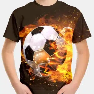 Children's Clothing 2024 Cool Football T-Shirt 3d Printed Soccer Boy Girl Tees Casual T Shirt 2-8y Teen Kids Clothes Tops