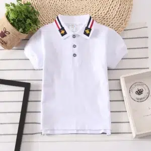 Baby Boys Summer Polo Shirt Cotton Breathable Children's Clothes Kids Turn-down Collar Striped Tee Boys Short Sleeves Shirt Tops