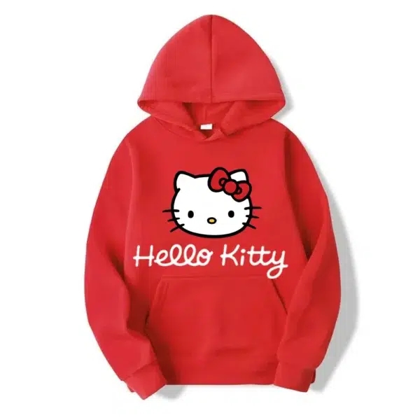 New Hello Kitty Anime Hoodie Casual Sweatshirt Boys Fleece Pullover Y2k Sudadera Couples Print Hoodies Jacket Kids Clothes Girls - Image 4