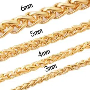 TWIST CHAIN FOR MEN STAINLESS STEEL NECKLACE Neck Jewelry Pendant Accessories 3MM-8MM Thick Long Chains Male