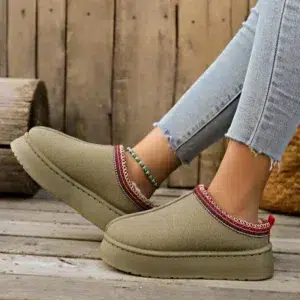 2024 New Women's Wool Slippers Warm Platform Wool Low-top Snow Boots Slippers Women's Outdoor Anti-Slip Boots Shoes for Women