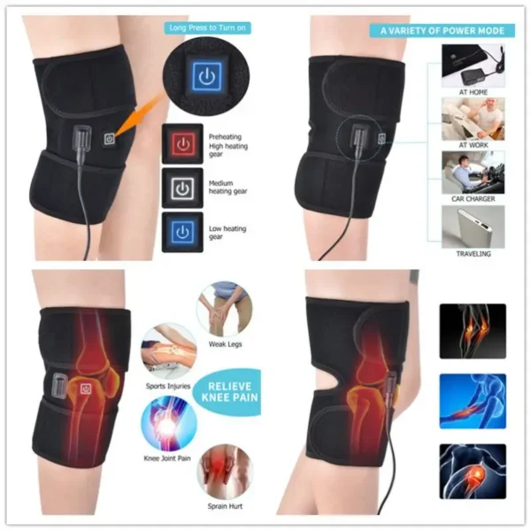 Eletric Heating Knee Massage Instrument Vibrator Knee Pad Joint Physiotherapy for Osteoarthritis Pain Relief Elbow Leg Arthritis - Image 2