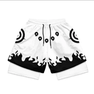 Men's Anime Performance Shorts Manga Print 2 in 1 Gym Shorts Compression Stretchy Sports Shorts Quick Dry Fitness Workout Summer