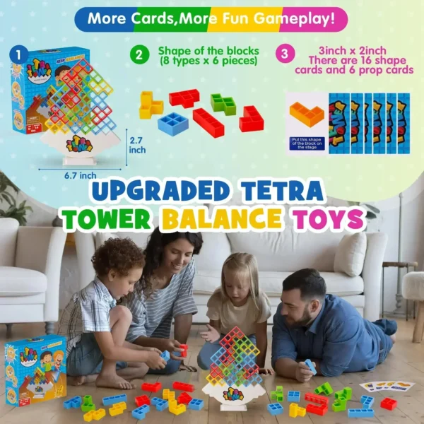 Puzzles Tetra Tower Fun Balance Stacking Building Blocks Board Game for Kids Adults Friends Team Dorm Family Game Night Partie - Image 6