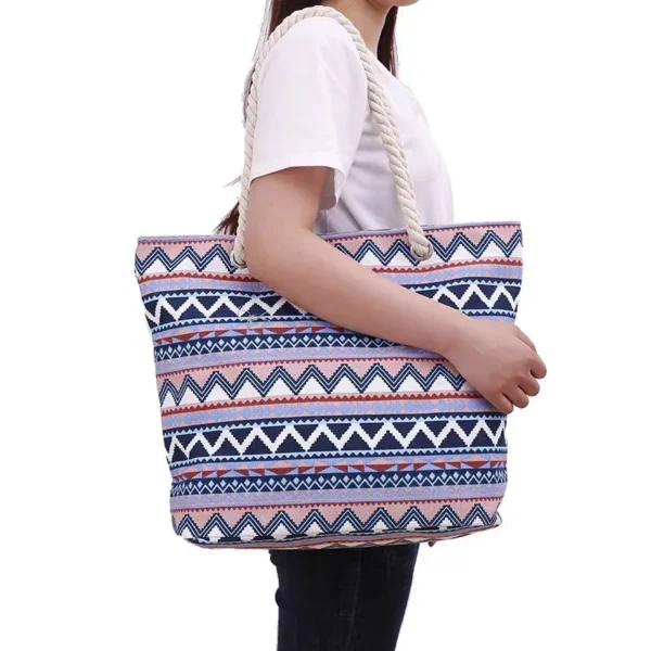 Large Beach Tote Bag for Women Coloured canvas Beach Bags for Women Vacation Beach Essentials - Image 5