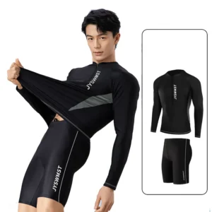 New Men's Quick-Drying Swimsuit Long-Sleeved Sun-proof Beach T-shirt Snorkeling Surfing Suit Water Sports Swimsuit Surfing Top