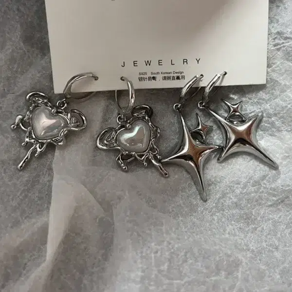 2024 Christmas New Hot Selling Love Star Simple Temperament Light Luxury Wind Earrings Female Wholesale Jewelry for Women Boho - Image 6