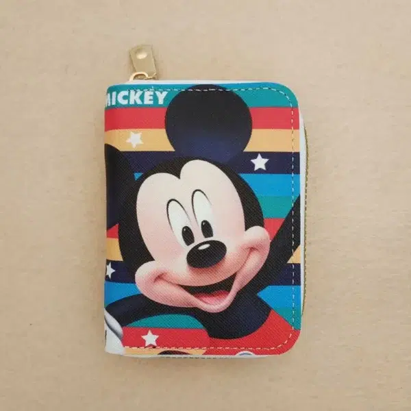 Cute Mickey Minnie Organ Card Bag PU Leather Wallet Cartoon Business Card Case Credit Card Holder Mini Zipper Clutch Bag - Image 6