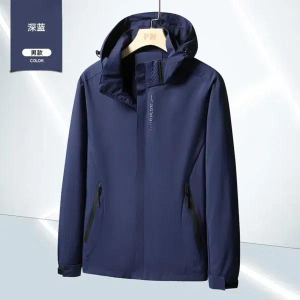 Windbreaker Jacket Men Windproof Waterproof Casual Outdoor Hooded Jacket Coat Women 2024 Spring Autumn Breathable Oversized Coat - Image 2