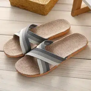 Summer Men Flax Slippers Casual Linen Slides Multi-Style Non-Slip Home Flip Flops Indoor Shoes Male Sandals Pantoufle Homme