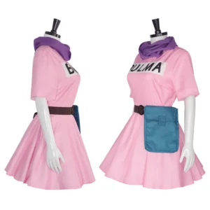 Anime Bulma Cosplay Costume Pink Dress Uniform Kawaii Girls Full Set Outfits Halloween Carnival Masquerade Party for Adult Women