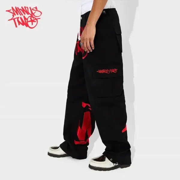 Minus Two Y2K Fashion street Pant Black Multiple pockets Cargo Pants Men Women High Waist Straight Joggers Baggy Sports Trousers - Image 5