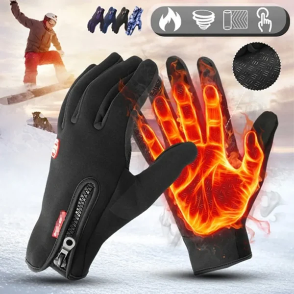 Touchscreen Warm Gloves Outdoor Cycling Driving Motorcycle Waterproof Cold Gloves Windproof Non-Slip Womens Men Winter Ski Glove - Image 3