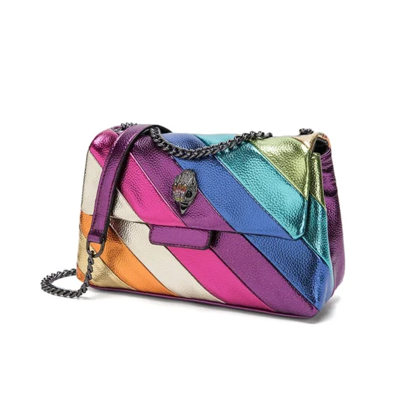 KURT GEIGER LONDON Shoulder Handbag Brand Rainbow Shoulder Bags Patchwork Crossbody Bag for Women Bag PU Leather Purses Tote Bag - Image 6