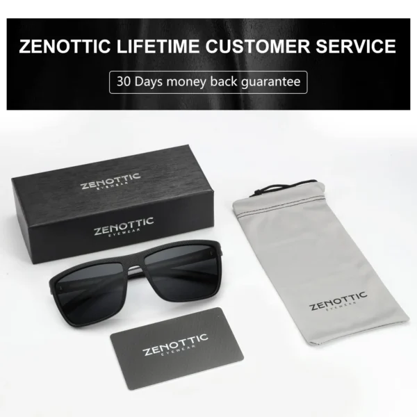 ZENOTTIC 2024 Fashion Polarized Sunglasses Shade Women Men Ultra light TR90 Frame UV400 Protection Square Retro Sun Glasses - Image 6