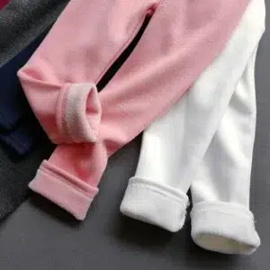 Sweet Girls Pants Kids Boys Thick Warm Trousers Winter Children Casual Solid Color Warm Pants Girls Leggings Gray Pink Wine