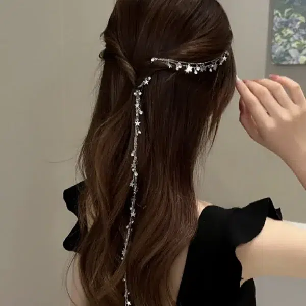 Fashion Rhinestone Chains Tassel Braided Hair Chain Shining Wig Ponytail Hair Accessories For Women Hip Hop Braid Hairwear New - Image 4