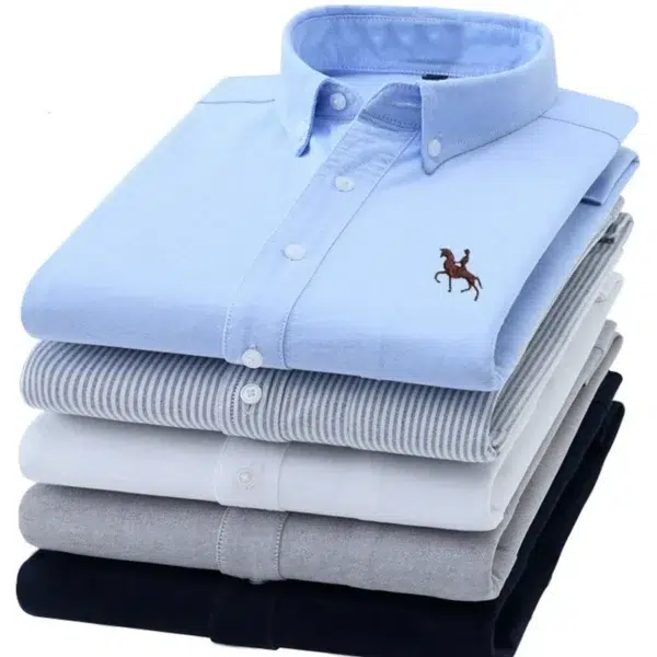 S-7XL Plus Size New Men's 100% Cotton Oxford Shirts Men Long Sleeve Casual Slim Fit Dress Shirts For Male Business Shirt Tops