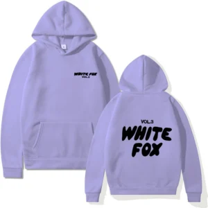 2024 Women's Fashion White FOX Hoodie Men's and Women's Sportswear Hip Hop Casual Hoodie Loose Jogging Sweatshirt