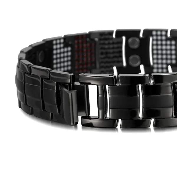 RainSo Male Bracelet Health Germanium Bracelet Charm Black Titanium Magnetic Therapy Bangles Unique Wristband Men Jewelry - Image 3