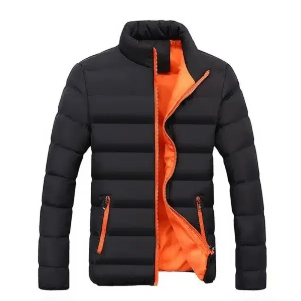 New Winter jacket Long sleeve cotton-padded jacket zipper jacket men's stand-up collar jacket plus size cotton jacket - Image 3