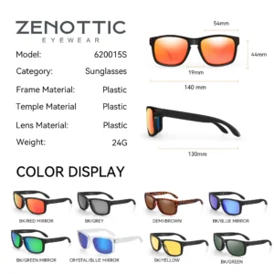 ZENOTTIC 2024 Trend Square Polarized Sunglasses for Unisex Classic Design Shades Fashion UV400 protection Men Sun Glasses