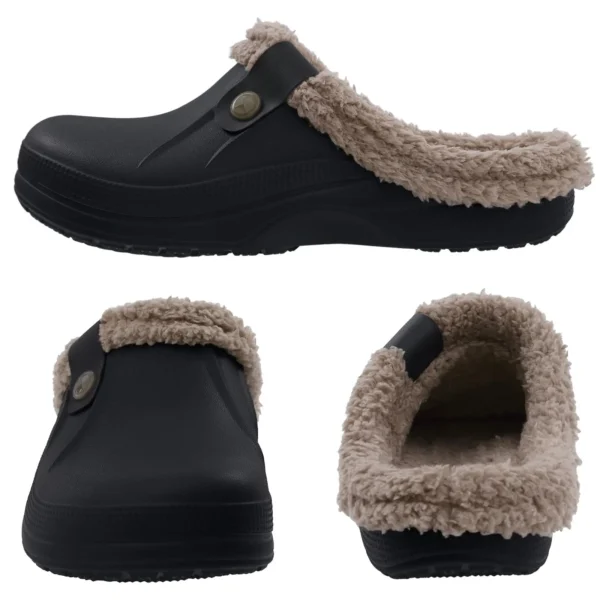 Litfun New Design Plush Garden Shoes Women Fur Clogs Slippers Non-Slips Cozy Fuzzy Home Slides Men Soft Furry Waterproof Slipper - Image 3