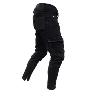 Slim Biker Men Ripped Long Denim Trousers Skinny Jeans pocket Young Man Jogging Pants ​Destroyed Stretchy Black Pants