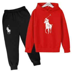 Kids Leisure Spring Autumn 2Pcs Simple Print Hoodie+Jogging Pants Tracksuits 2-13 Years Boys Girls Casual Outfits Children Sets