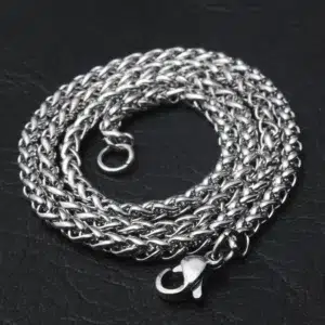 TWIST CHAIN FOR MEN STAINLESS STEEL NECKLACE Neck Jewelry Pendant Accessories 3MM-8MM Thick Long Chains Male