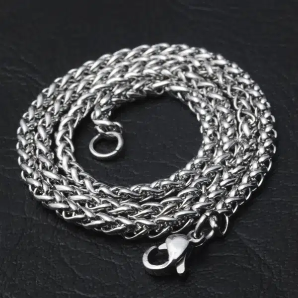 TWIST CHAIN FOR MEN STAINLESS STEEL NECKLACE Neck Jewelry Pendant Accessories 3MM-8MM Thick Long Chains Male - Image 5