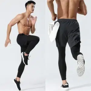 Men Jogging Sweatpants Sports Gym Casual Jogger Trousers Plus Size Training Sports Running Pants With Compression Tights 3026