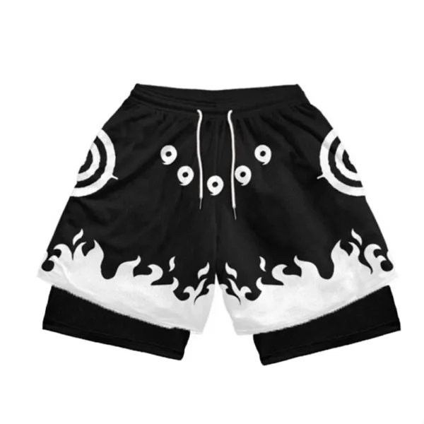 Men's Anime Performance Shorts Manga Print 2 in 1 Gym Shorts Compression Stretchy Sports Shorts Quick Dry Fitness Workout Summer