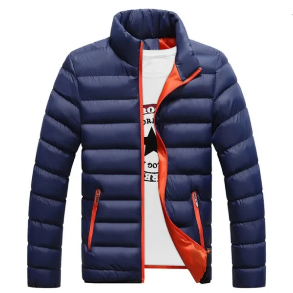 New Winter jacket Long sleeve cotton-padded jacket zipper jacket men's stand-up collar jacket plus size cotton jacket - Image 6