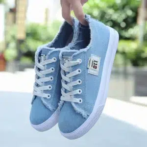 2024 Spring Summer Women Canvas Sneaker Low Top Denim Sneakers Ladies Lace-Up Flat Canvas Board Shoes Female sapatos femininos