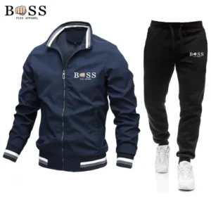 Men's Sets Jacket and Sweatpants 2-piece Set 2024 Spring New Sports Casual Baseball Stand Neck High Quality Bomber Jacket Coat