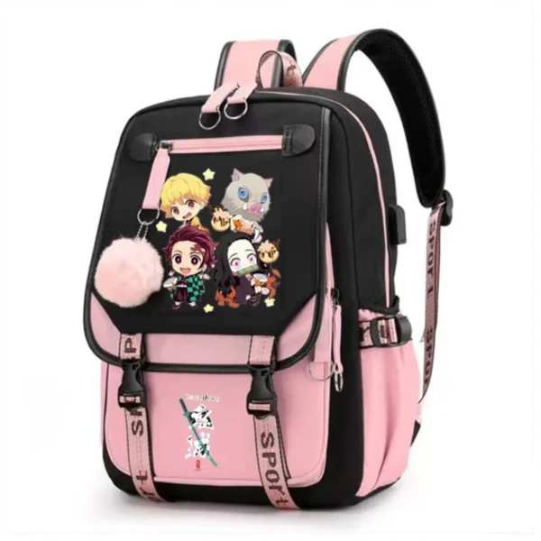 Kamado Nezuko Demon Slayer Anime Cosplay Unisex Students School Bag Backpack Cartoon Bookbag Laptop Travel Rucksack Outdoor Bag - Image 2