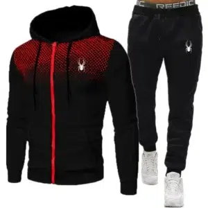 Men's sportswear hooded zippered jacket+sports pants set fashion two-piece spring and autumn men's training jogging sports