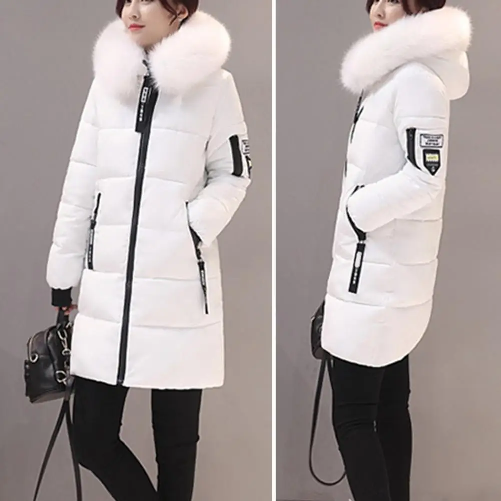 2024 New Winter Coat Women's Jacket Fur Neckline Long Basic Coats Thick