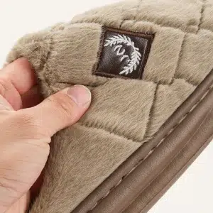 Platform Men Indoor Slippers Eva Plush Memory Foam Living room Shoes House Furry Winter Warm Soft Non-slip Plaid Slipper