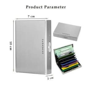 Men RFID Blocking Card Holder Stainless Steel Metal Slim Wallet Money Bag Anti-scan Credit ID Thin Holder Case Small Male Wallet